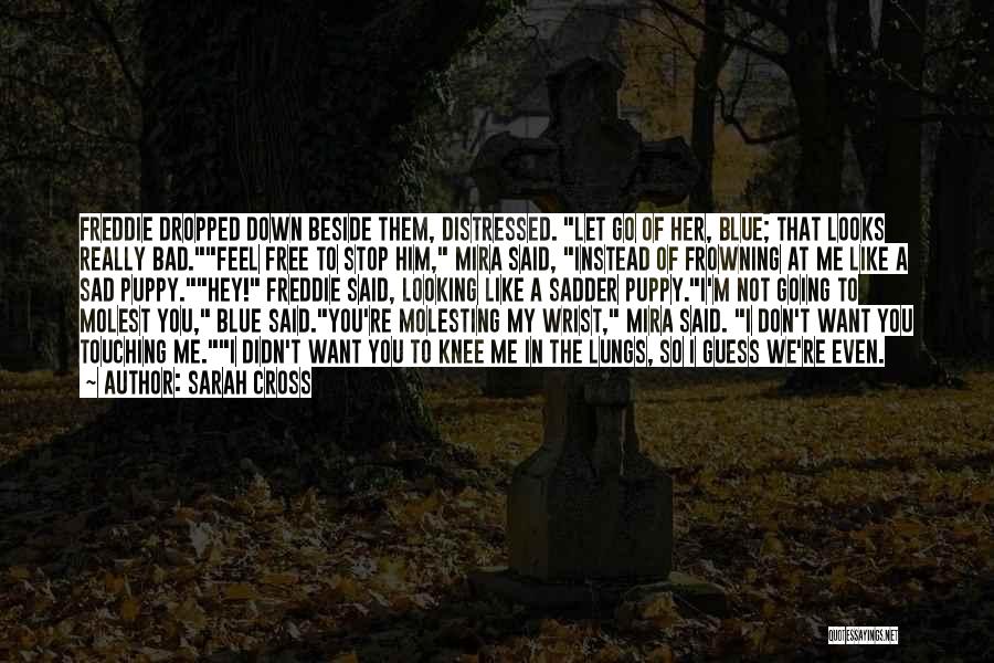 Sarah Cross Quotes: Freddie Dropped Down Beside Them, Distressed. Let Go Of Her, Blue; That Looks Really Bad.feel Free To Stop Him, Mira