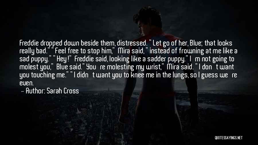 Sarah Cross Quotes: Freddie Dropped Down Beside Them, Distressed. Let Go Of Her, Blue; That Looks Really Bad.feel Free To Stop Him, Mira