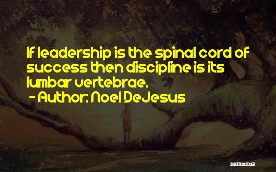 Noel DeJesus Quotes: If Leadership Is The Spinal Cord Of Success Then Discipline Is Its Lumbar Vertebrae.