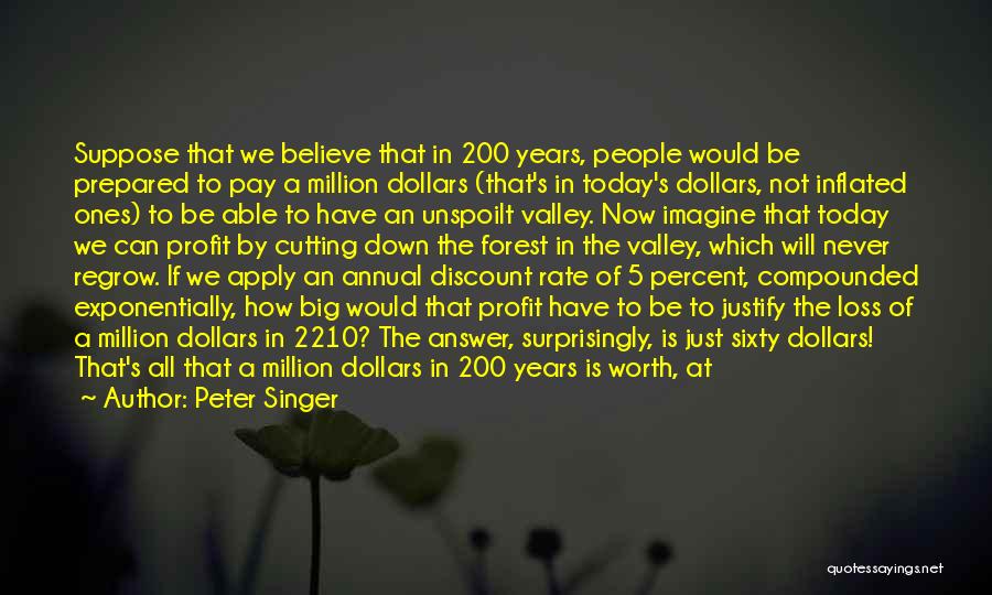 Peter Singer Quotes: Suppose That We Believe That In 200 Years, People Would Be Prepared To Pay A Million Dollars (that's In Today's