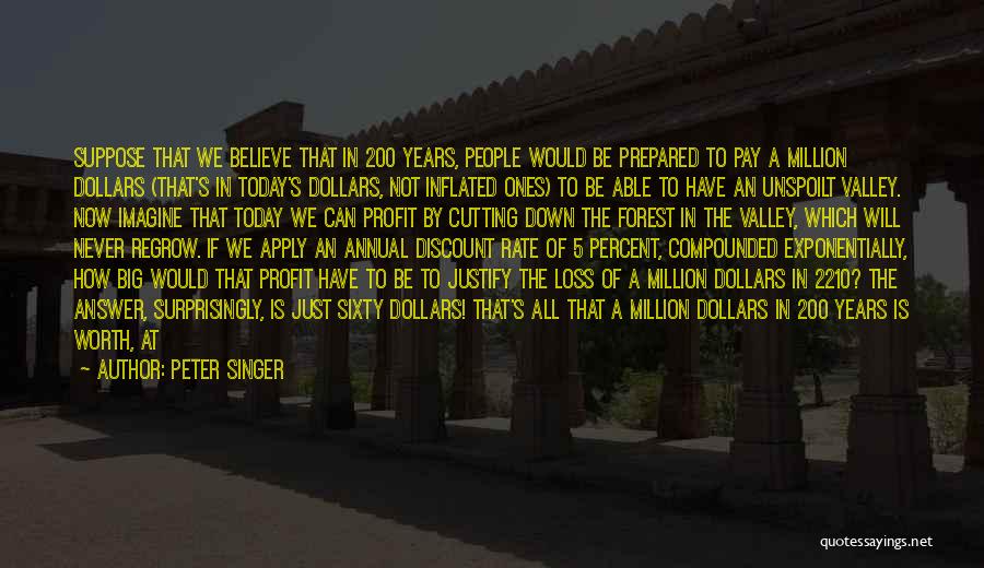 Peter Singer Quotes: Suppose That We Believe That In 200 Years, People Would Be Prepared To Pay A Million Dollars (that's In Today's