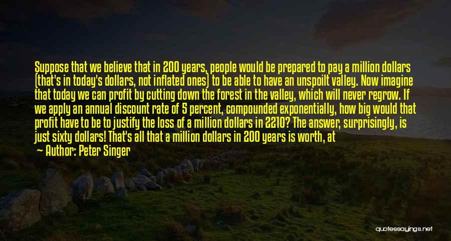 Peter Singer Quotes: Suppose That We Believe That In 200 Years, People Would Be Prepared To Pay A Million Dollars (that's In Today's