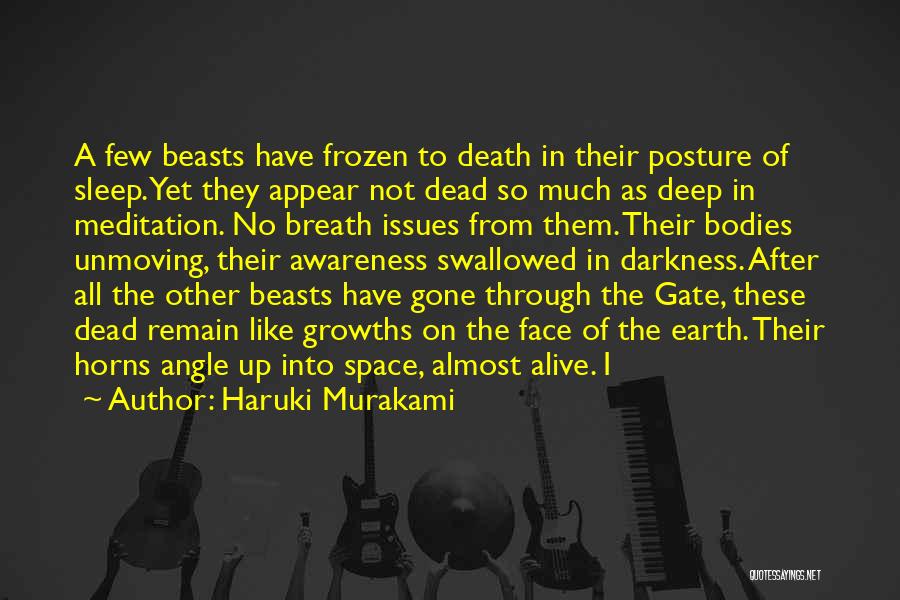 Haruki Murakami Quotes: A Few Beasts Have Frozen To Death In Their Posture Of Sleep. Yet They Appear Not Dead So Much As