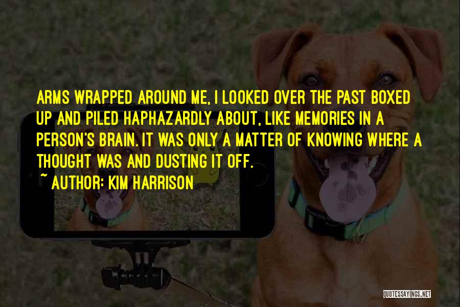 Kim Harrison Quotes: Arms Wrapped Around Me, I Looked Over The Past Boxed Up And Piled Haphazardly About, Like Memories In A Person's