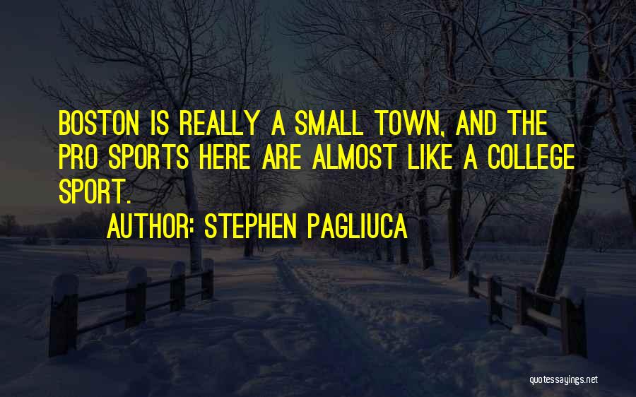 Stephen Pagliuca Quotes: Boston Is Really A Small Town, And The Pro Sports Here Are Almost Like A College Sport.