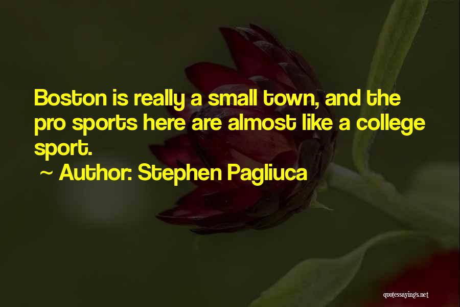 Stephen Pagliuca Quotes: Boston Is Really A Small Town, And The Pro Sports Here Are Almost Like A College Sport.