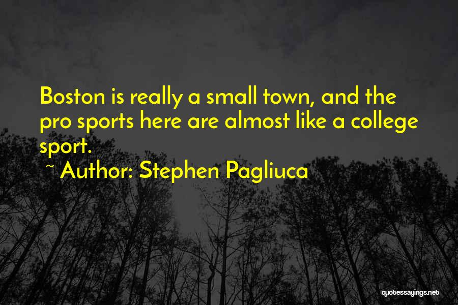 Stephen Pagliuca Quotes: Boston Is Really A Small Town, And The Pro Sports Here Are Almost Like A College Sport.