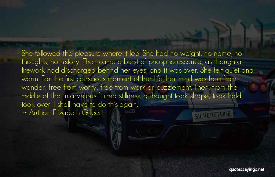 Elizabeth Gilbert Quotes: She Followed The Pleasure Where It Led. She Had No Weight, No Name, No Thoughts, No History. Then Came A