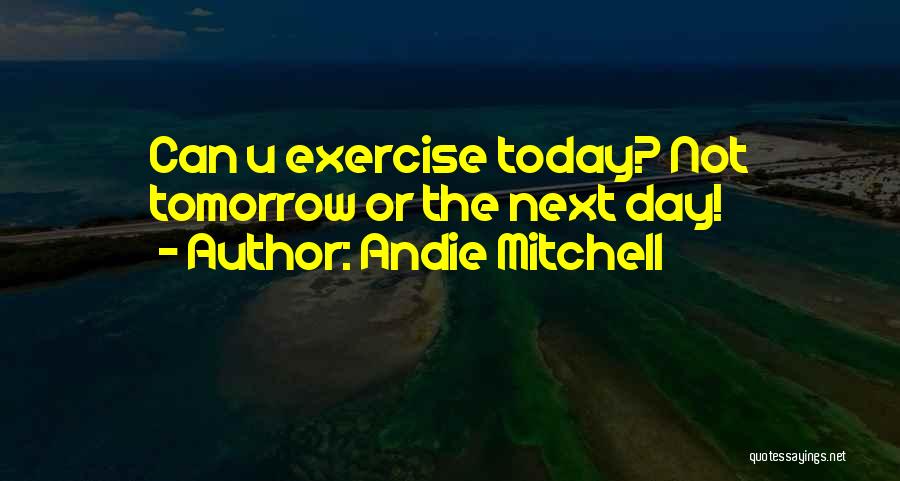 Andie Mitchell Quotes: Can U Exercise Today? Not Tomorrow Or The Next Day!