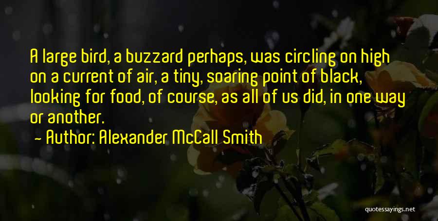 Alexander McCall Smith Quotes: A Large Bird, A Buzzard Perhaps, Was Circling On High On A Current Of Air, A Tiny, Soaring Point Of