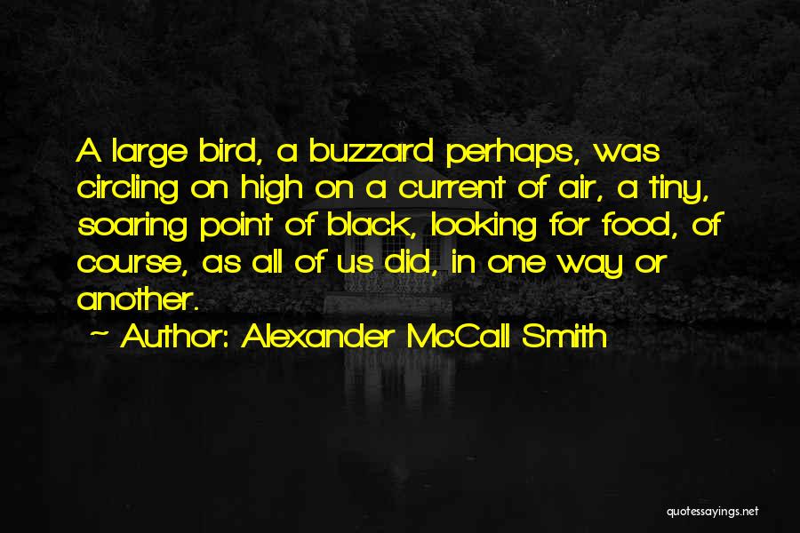 Alexander McCall Smith Quotes: A Large Bird, A Buzzard Perhaps, Was Circling On High On A Current Of Air, A Tiny, Soaring Point Of