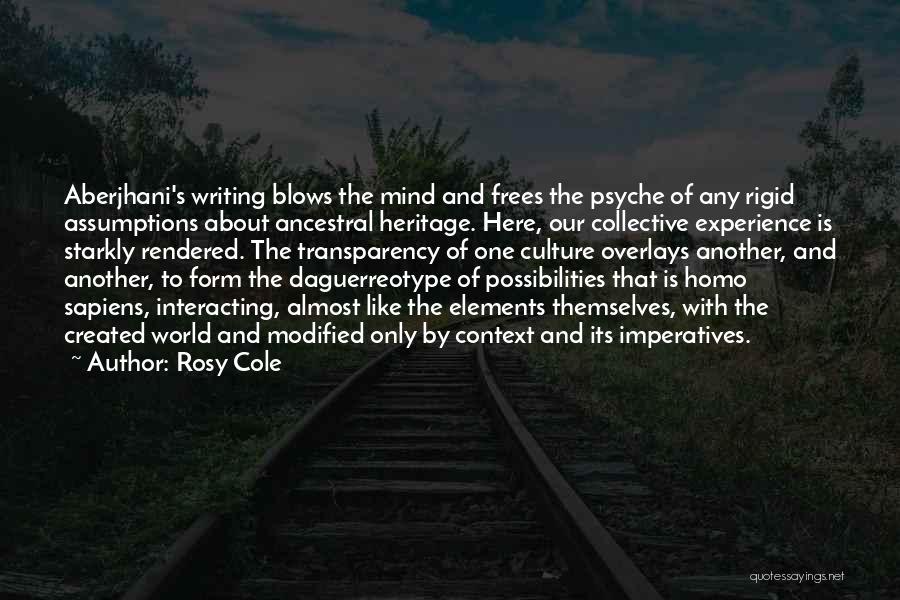 Rosy Cole Quotes: Aberjhani's Writing Blows The Mind And Frees The Psyche Of Any Rigid Assumptions About Ancestral Heritage. Here, Our Collective Experience