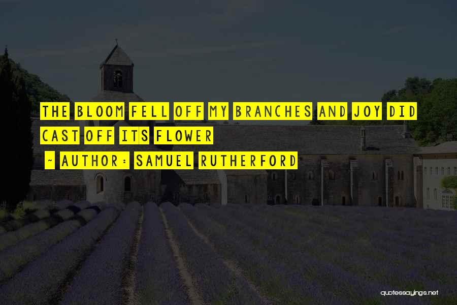 Samuel Rutherford Quotes: The Bloom Fell Off My Branches And Joy Did Cast Off Its Flower