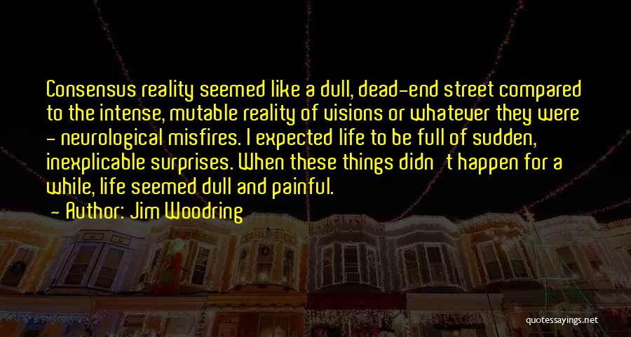 Jim Woodring Quotes: Consensus Reality Seemed Like A Dull, Dead-end Street Compared To The Intense, Mutable Reality Of Visions Or Whatever They Were