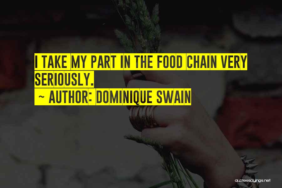 Dominique Swain Quotes: I Take My Part In The Food Chain Very Seriously.