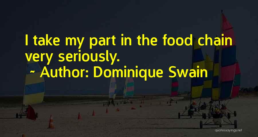 Dominique Swain Quotes: I Take My Part In The Food Chain Very Seriously.