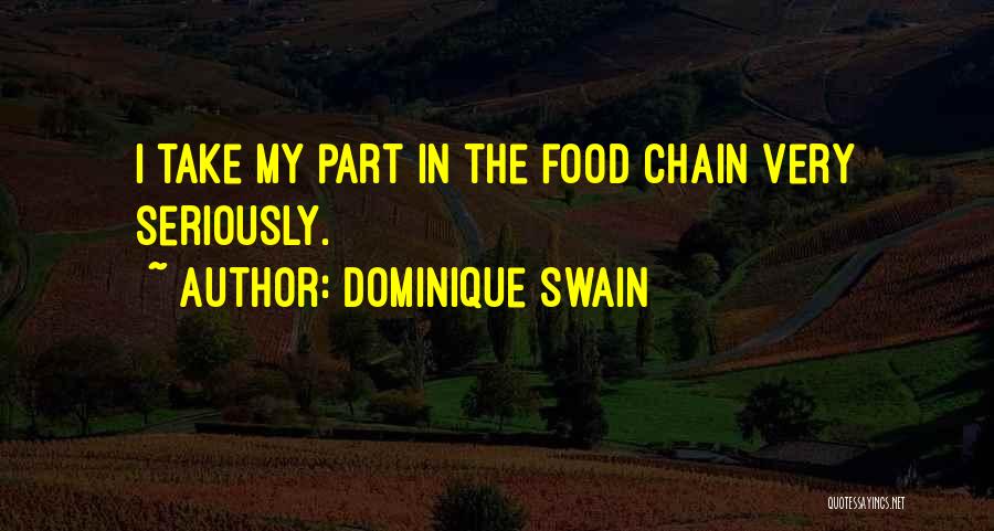 Dominique Swain Quotes: I Take My Part In The Food Chain Very Seriously.
