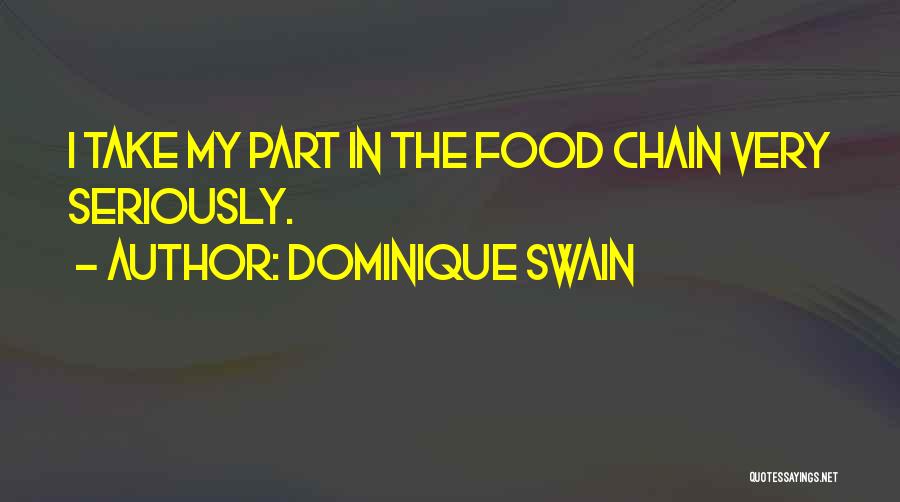 Dominique Swain Quotes: I Take My Part In The Food Chain Very Seriously.