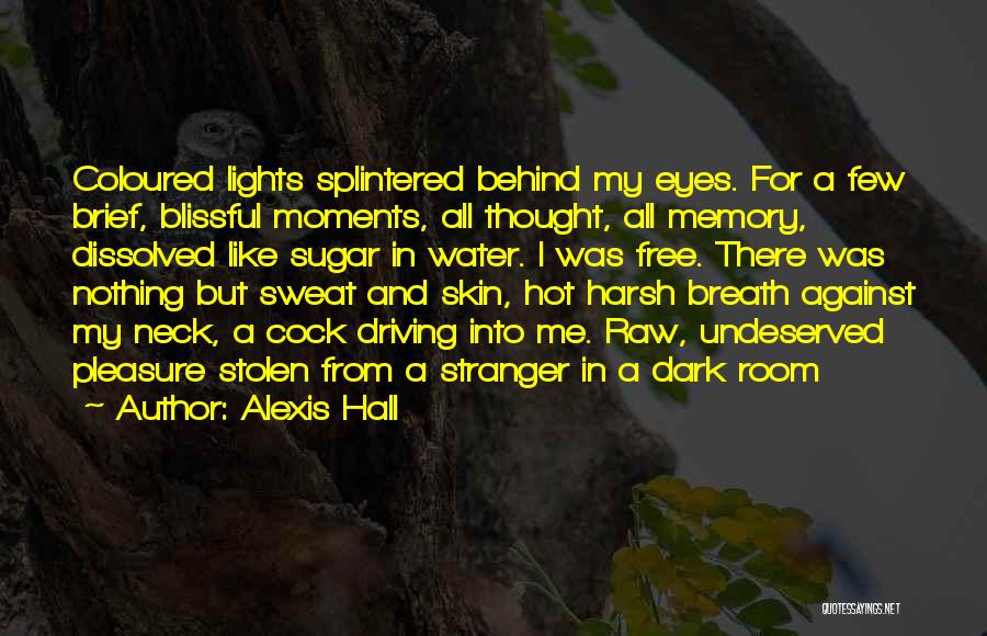 Alexis Hall Quotes: Coloured Lights Splintered Behind My Eyes. For A Few Brief, Blissful Moments, All Thought, All Memory, Dissolved Like Sugar In