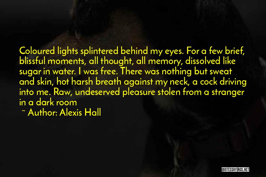 Alexis Hall Quotes: Coloured Lights Splintered Behind My Eyes. For A Few Brief, Blissful Moments, All Thought, All Memory, Dissolved Like Sugar In