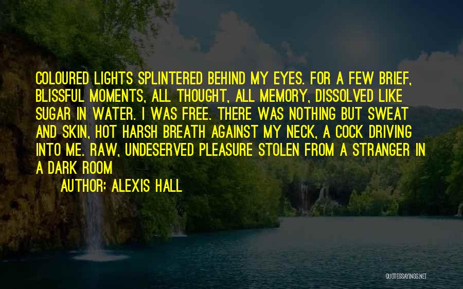Alexis Hall Quotes: Coloured Lights Splintered Behind My Eyes. For A Few Brief, Blissful Moments, All Thought, All Memory, Dissolved Like Sugar In