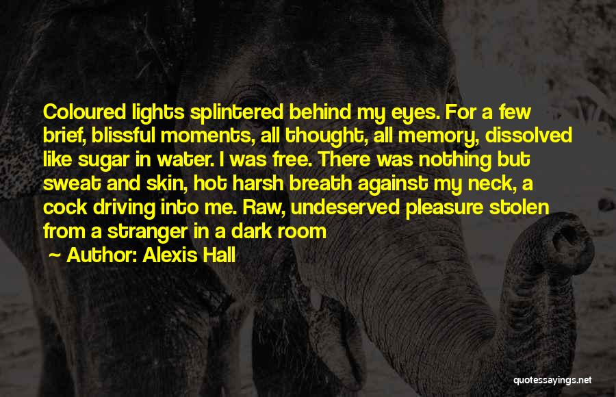Alexis Hall Quotes: Coloured Lights Splintered Behind My Eyes. For A Few Brief, Blissful Moments, All Thought, All Memory, Dissolved Like Sugar In