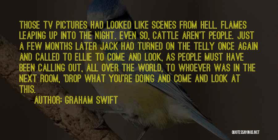 Graham Swift Quotes: Those Tv Pictures Had Looked Like Scenes From Hell. Flames Leaping Up Into The Night. Even So, Cattle Aren't People.