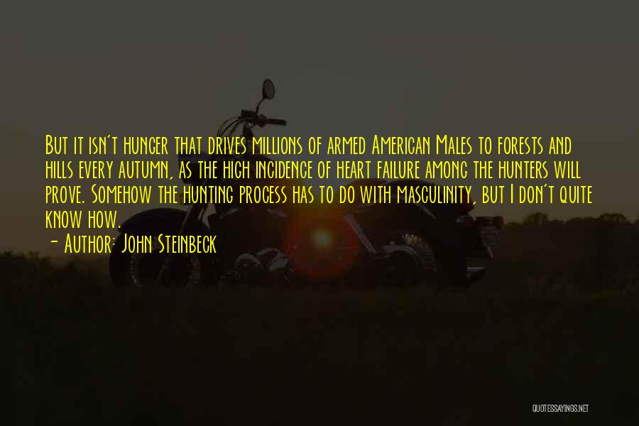 John Steinbeck Quotes: But It Isn't Hunger That Drives Millions Of Armed American Males To Forests And Hills Every Autumn, As The High