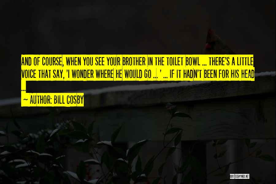 Bill Cosby Quotes: And Of Course, When You See Your Brother In The Toilet Bowl ... There's A Little Voice That Say, 'i