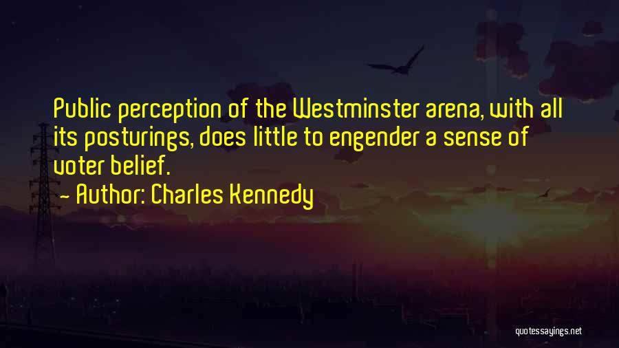 Charles Kennedy Quotes: Public Perception Of The Westminster Arena, With All Its Posturings, Does Little To Engender A Sense Of Voter Belief.