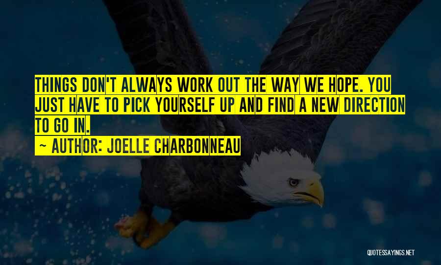 Joelle Charbonneau Quotes: Things Don't Always Work Out The Way We Hope. You Just Have To Pick Yourself Up And Find A New