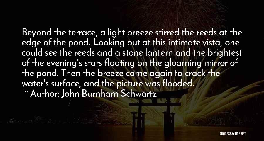 John Burnham Schwartz Quotes: Beyond The Terrace, A Light Breeze Stirred The Reeds At The Edge Of The Pond. Looking Out At This Intimate