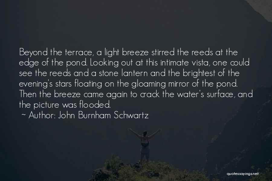 John Burnham Schwartz Quotes: Beyond The Terrace, A Light Breeze Stirred The Reeds At The Edge Of The Pond. Looking Out At This Intimate