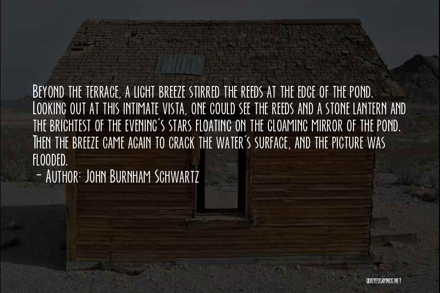 John Burnham Schwartz Quotes: Beyond The Terrace, A Light Breeze Stirred The Reeds At The Edge Of The Pond. Looking Out At This Intimate