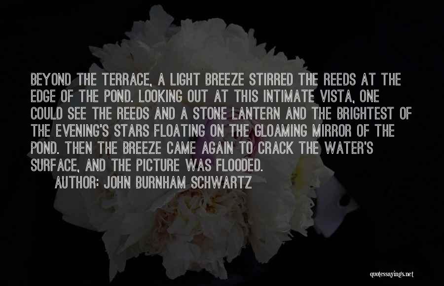 John Burnham Schwartz Quotes: Beyond The Terrace, A Light Breeze Stirred The Reeds At The Edge Of The Pond. Looking Out At This Intimate