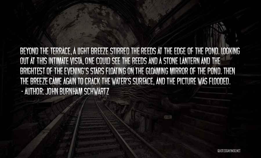 John Burnham Schwartz Quotes: Beyond The Terrace, A Light Breeze Stirred The Reeds At The Edge Of The Pond. Looking Out At This Intimate