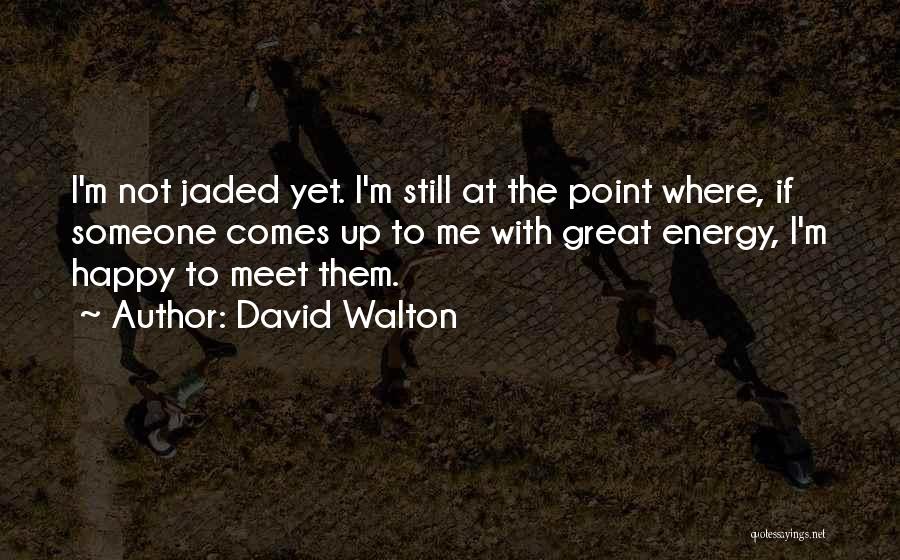 David Walton Quotes: I'm Not Jaded Yet. I'm Still At The Point Where, If Someone Comes Up To Me With Great Energy, I'm