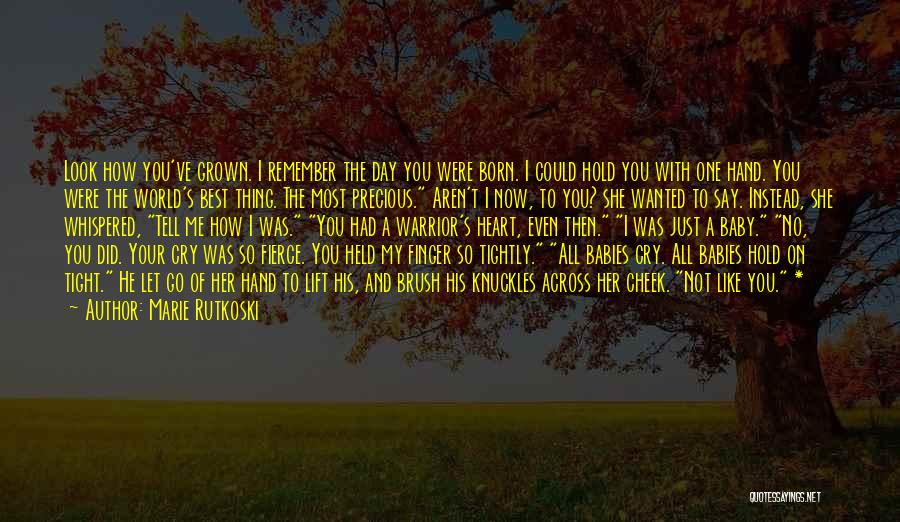 Marie Rutkoski Quotes: Look How You've Grown. I Remember The Day You Were Born. I Could Hold You With One Hand. You Were