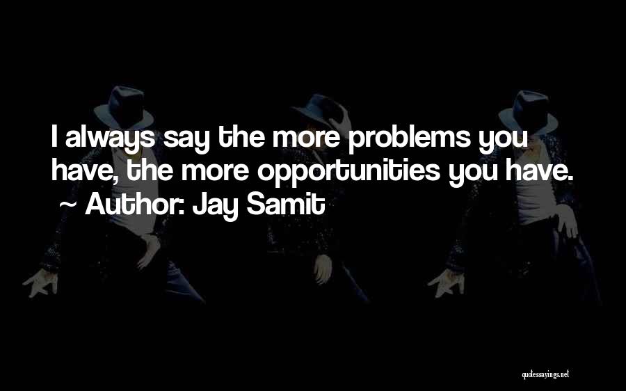 Jay Samit Quotes: I Always Say The More Problems You Have, The More Opportunities You Have.