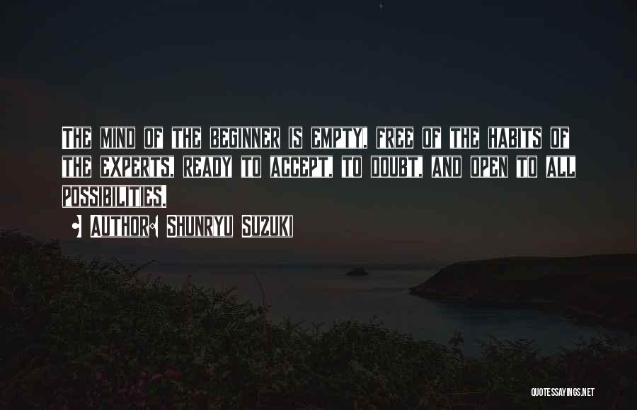 Shunryu Suzuki Quotes: The Mind Of The Beginner Is Empty, Free Of The Habits Of The Experts, Ready To Accept, To Doubt, And