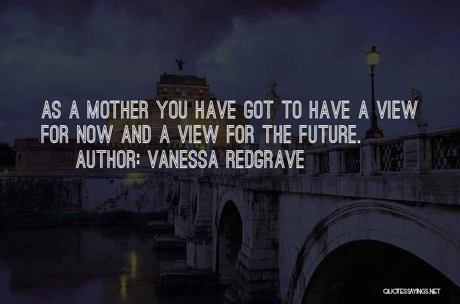 Vanessa Redgrave Quotes: As A Mother You Have Got To Have A View For Now And A View For The Future.