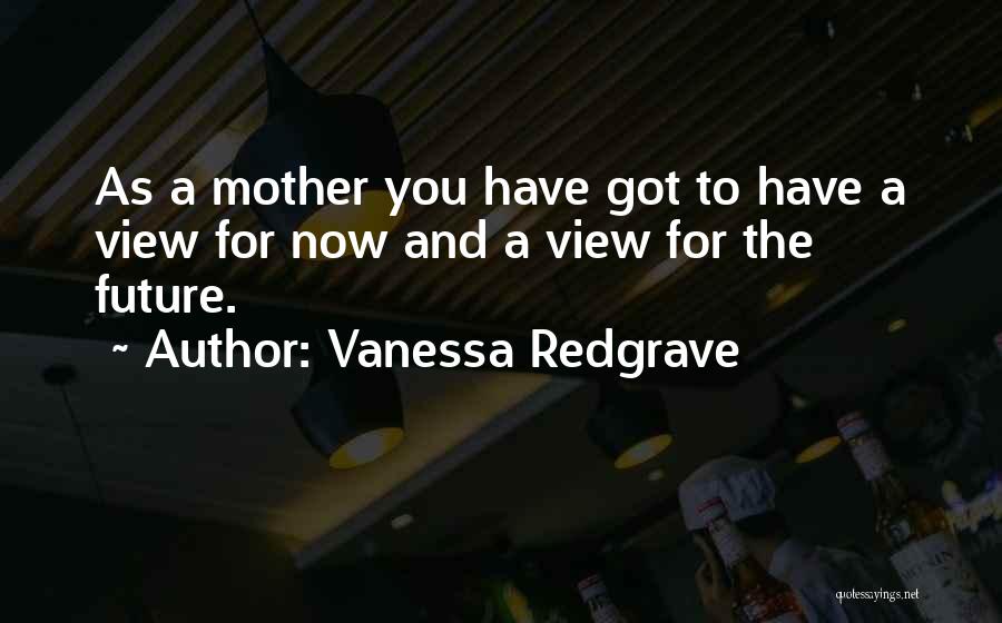 Vanessa Redgrave Quotes: As A Mother You Have Got To Have A View For Now And A View For The Future.