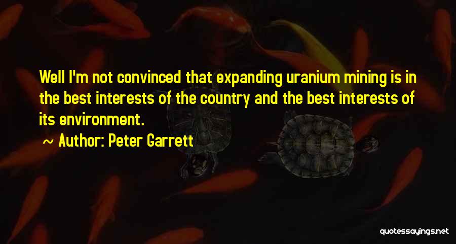 Peter Garrett Quotes: Well I'm Not Convinced That Expanding Uranium Mining Is In The Best Interests Of The Country And The Best Interests
