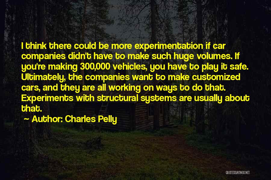Charles Pelly Quotes: I Think There Could Be More Experimentation If Car Companies Didn't Have To Make Such Huge Volumes. If You're Making