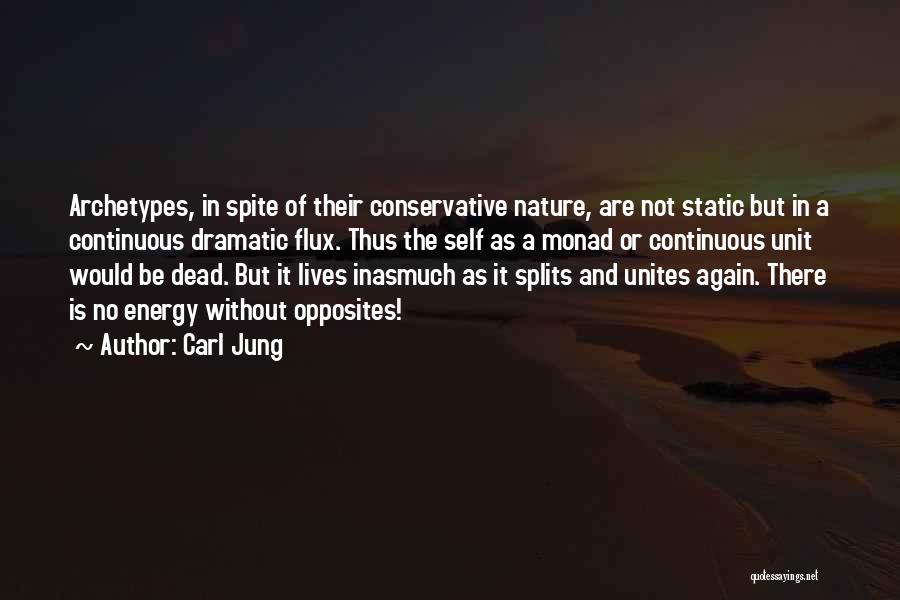 Carl Jung Quotes: Archetypes, In Spite Of Their Conservative Nature, Are Not Static But In A Continuous Dramatic Flux. Thus The Self As