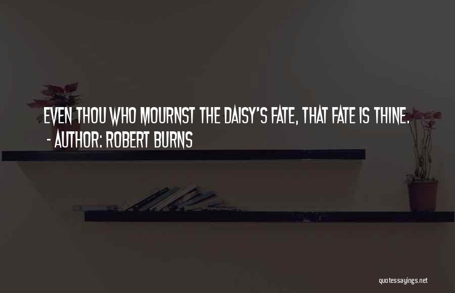Robert Burns Quotes: Even Thou Who Mournst The Daisy's Fate, That Fate Is Thine.