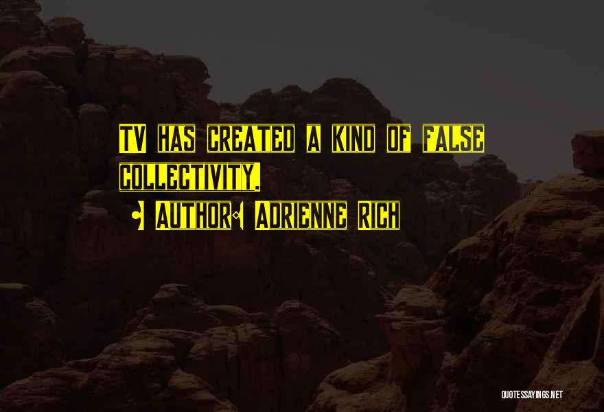Adrienne Rich Quotes: Tv Has Created A Kind Of False Collectivity.