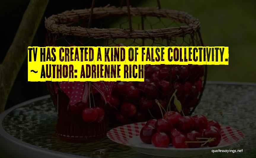 Adrienne Rich Quotes: Tv Has Created A Kind Of False Collectivity.