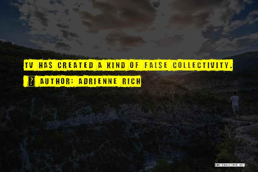 Adrienne Rich Quotes: Tv Has Created A Kind Of False Collectivity.