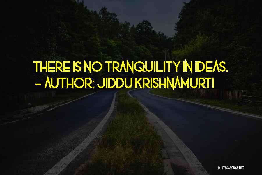 Jiddu Krishnamurti Quotes: There Is No Tranquility In Ideas.